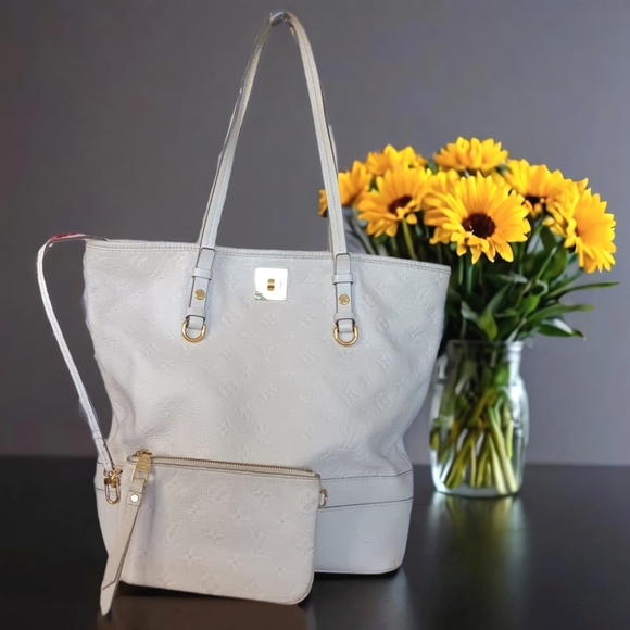 Louis Vuitton Citadine PM White Empreinte Tote Bag W/ Pochette - Picture 3 of 17